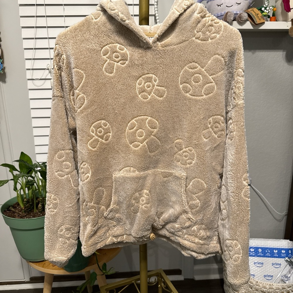 No Boundaries Beige Mushroom Hoodie Sweater